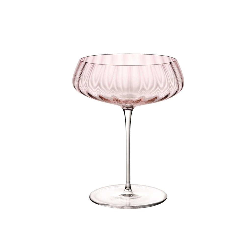 Round Up Dusty Rose Set of 2 Champagne Coupe glasses