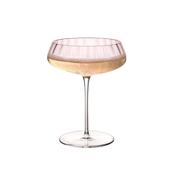 Round Up Dusty Rose Set of 2 Champagne Coupe glasses