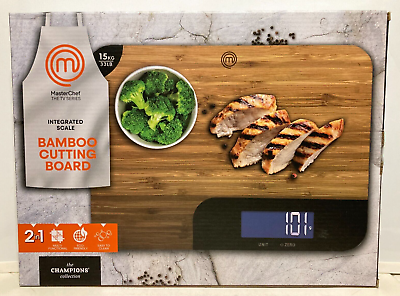 Bamboo Cutting Board with Integrated Scale 2in1 EcoFriendly MasterChef TV Series  Vend N Things (3004)