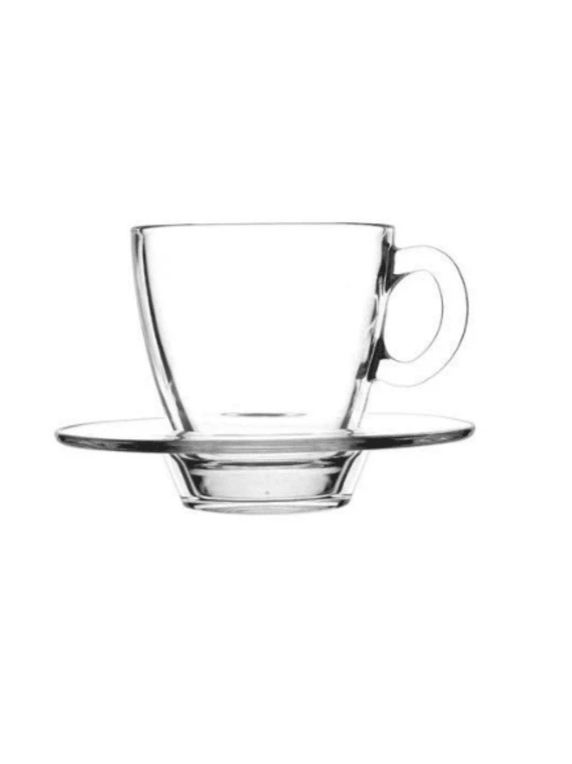 Pasabahce Aqua Cup & Saucer Krystallyx Glassware